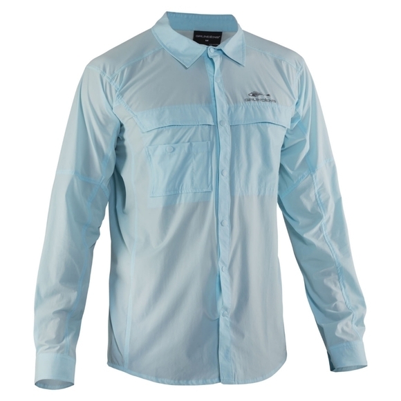 Grundens Hooksetter Long Sleeve Technical Shirt Small NWT Snap Closure - Picture 1 of 6